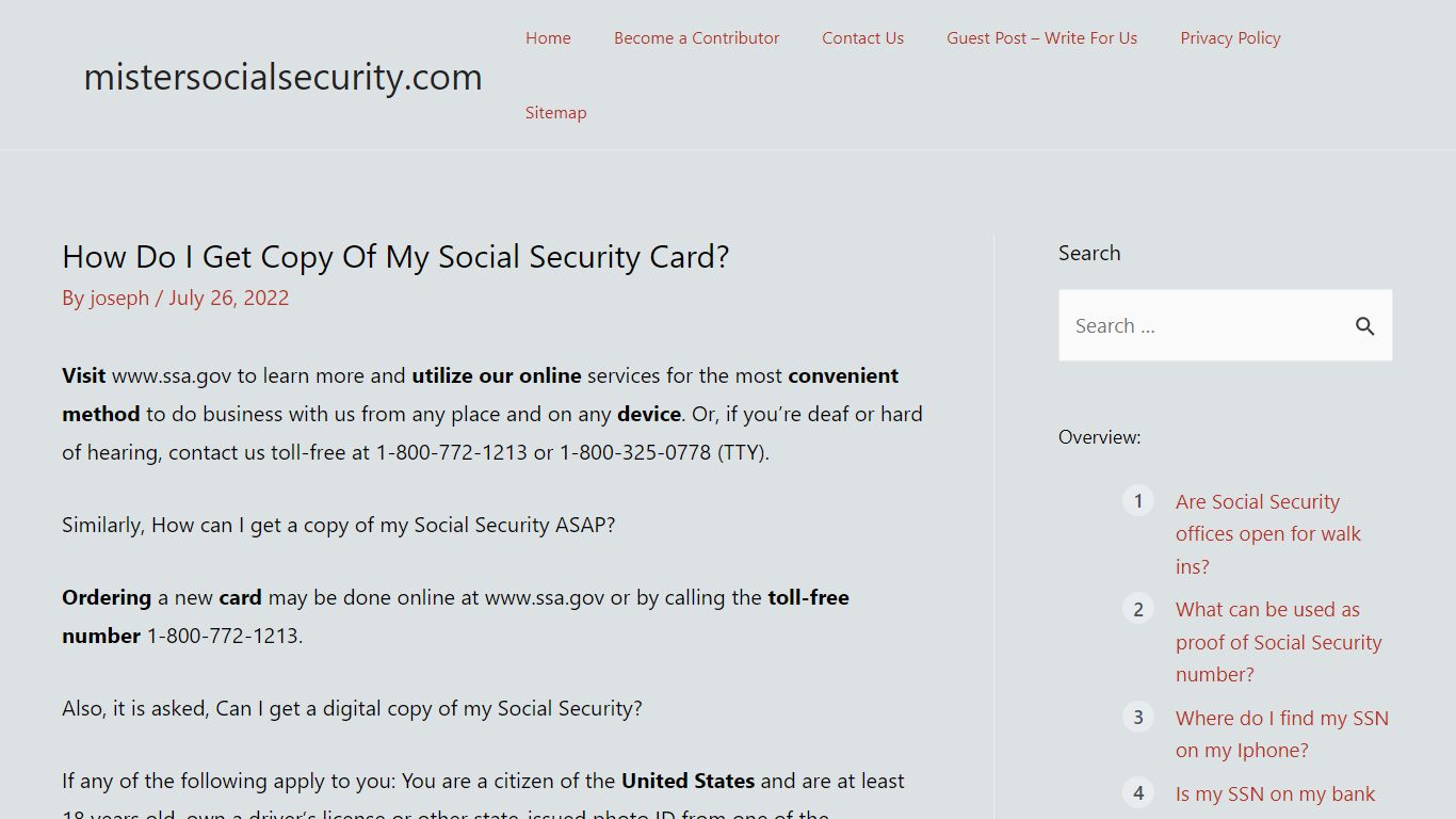 How Do I Get Copy Of My Social Security Card?